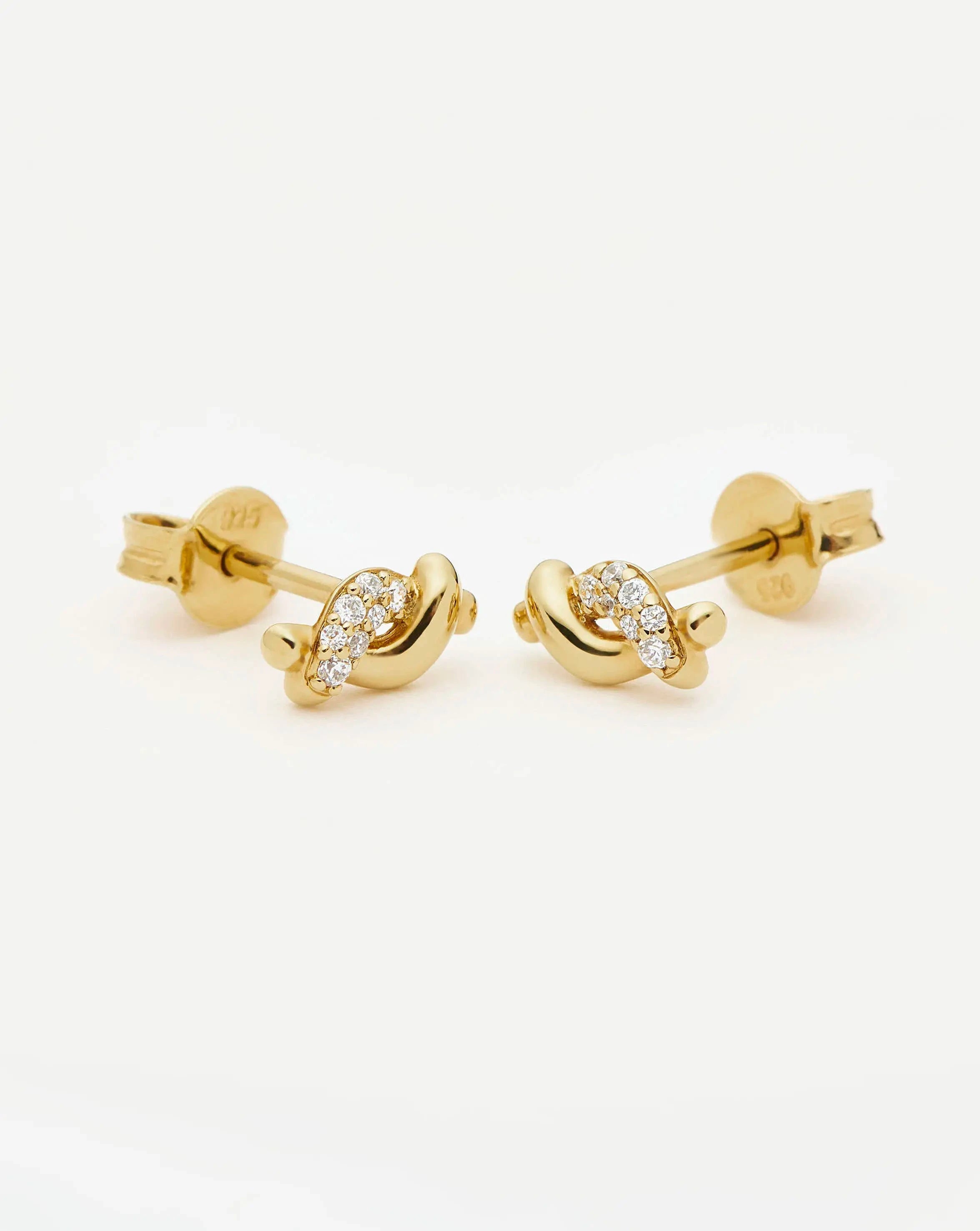 Molten Snow Stud Earrings | 18k Gold Vermeil/Cubic Zirconia Earrings Missoma 