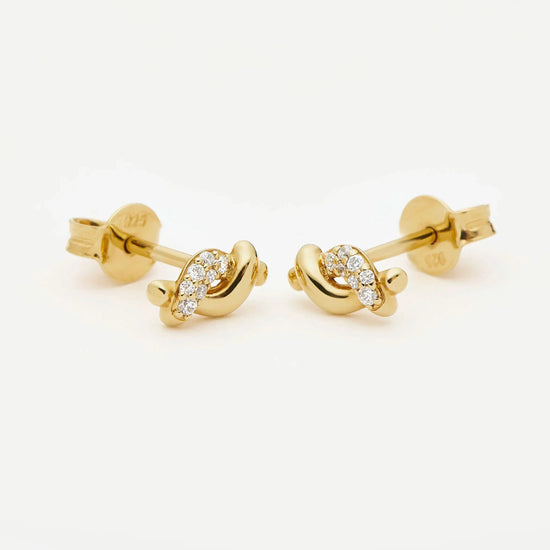 Molten Snow Stud Earrings | 18k Gold Vermeil/Cubic Zirconia Earrings Missoma 