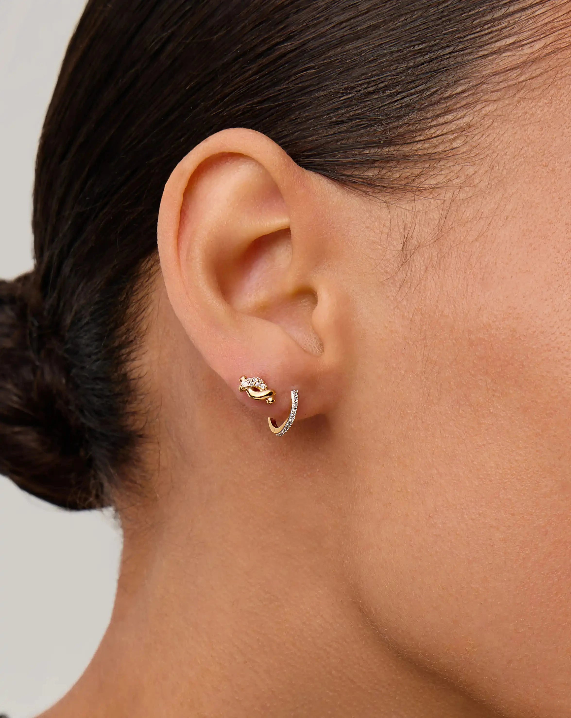 Molten Snow Stud Earrings | 18k Gold Vermeil/Cubic Zirconia Earrings Missoma 