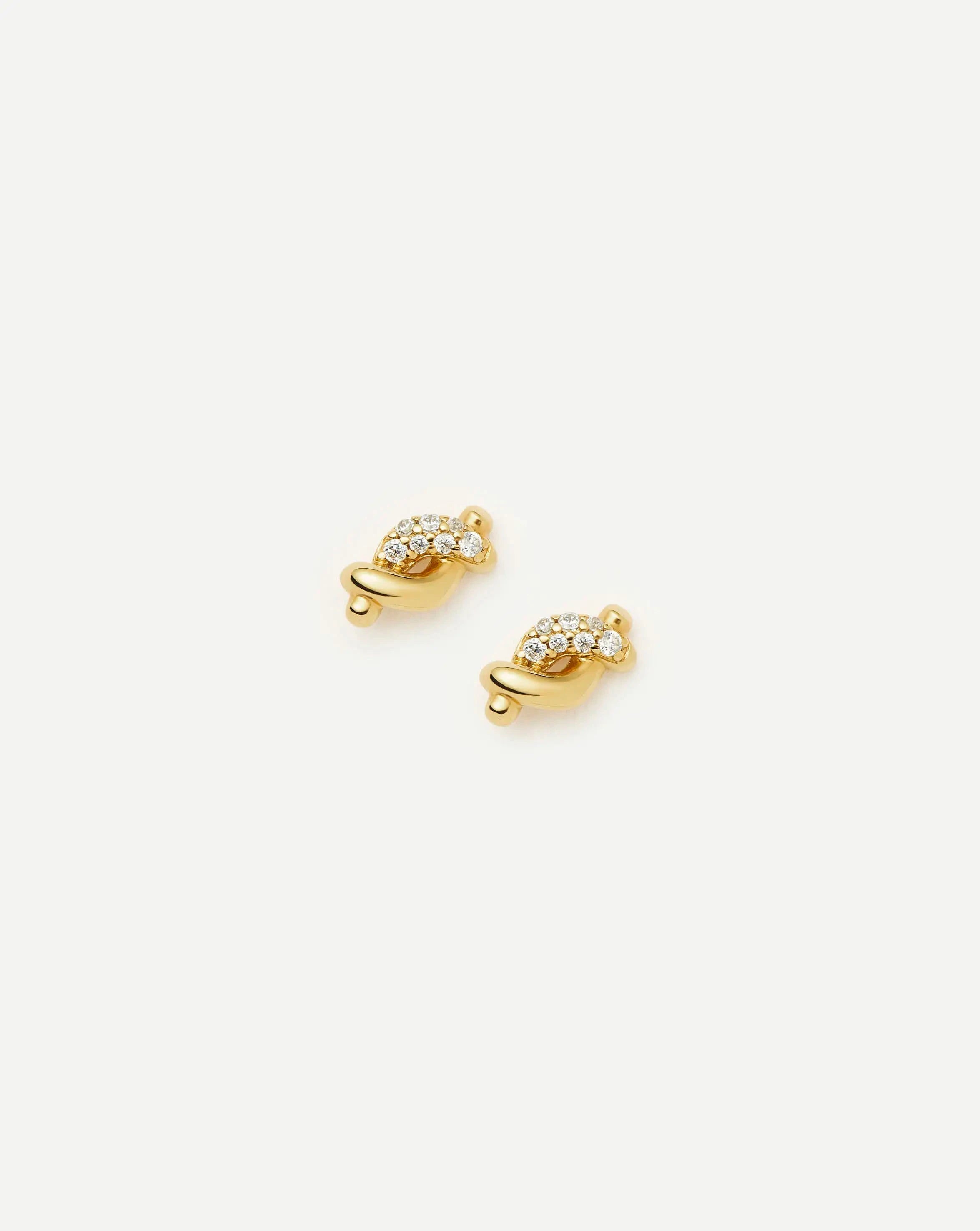 Molten Snow Stud Earrings | 18k Gold Vermeil/Cubic Zirconia Earrings Missoma 