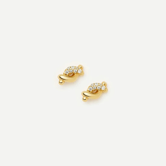 Molten Snow Stud Earrings | 18k Gold Vermeil/Cubic Zirconia Earrings Missoma 