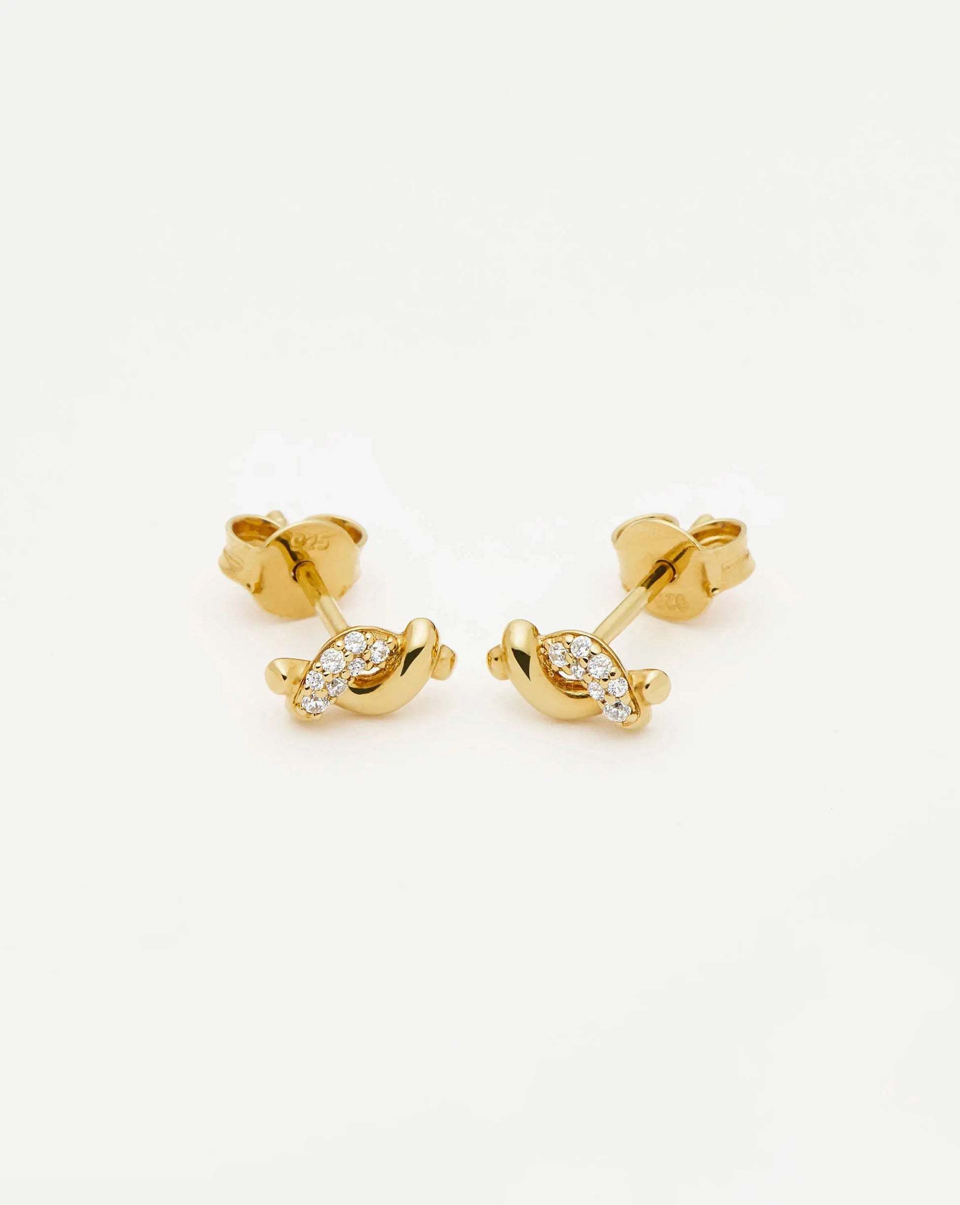 Molten Snow Stud Earrings | 18k Gold Vermeil/Cubic Zirconia Earrings Missoma 