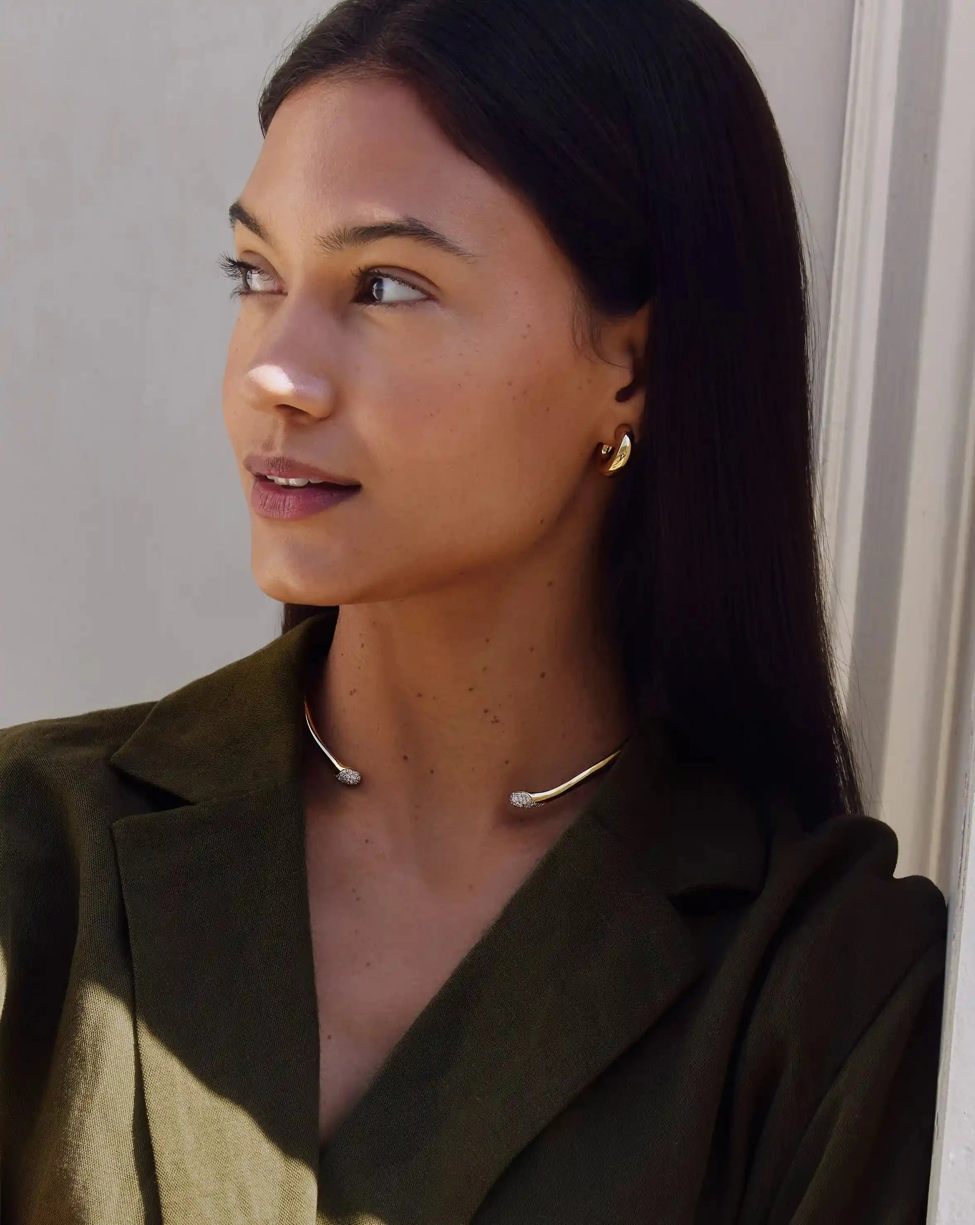 Molten Snow Torque Statement Necklace | 18k Gold Plated/Cubic Zirconia Necklaces Missoma 