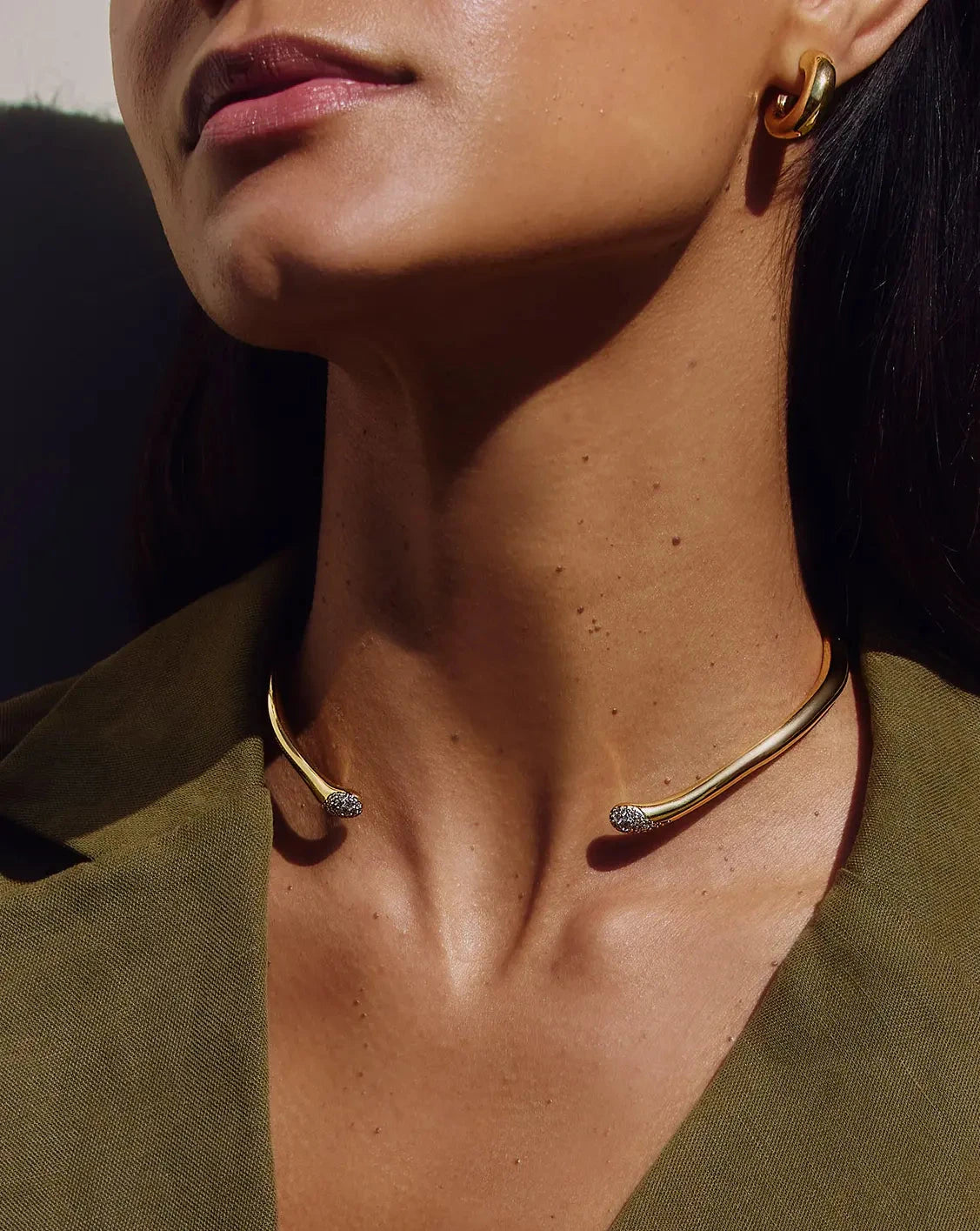 Molten Snow Torque Statement Necklace | 18k Gold Plated/Cubic Zirconia Necklaces Missoma 