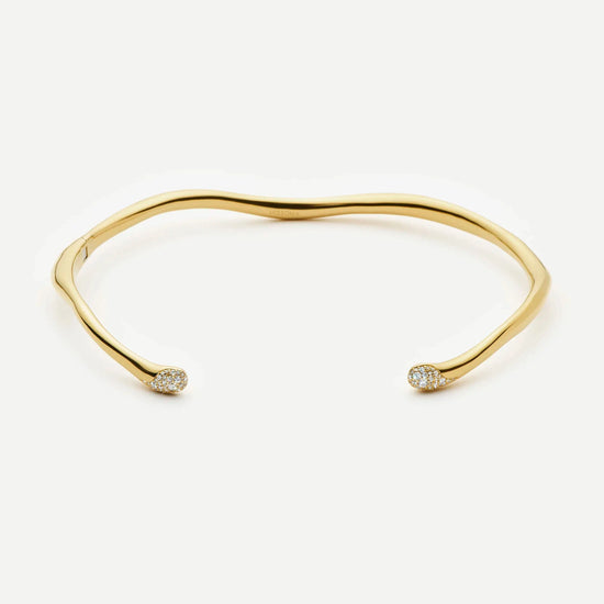 Molten Snow Torque Statement Necklace | 18k Gold Plated/Cubic Zirconia Necklaces Missoma 