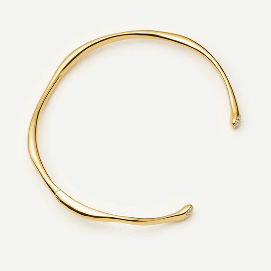 Molten Snow Torque Statement Necklace | 18k Gold Plated/Cubic Zirconia Necklaces Missoma 