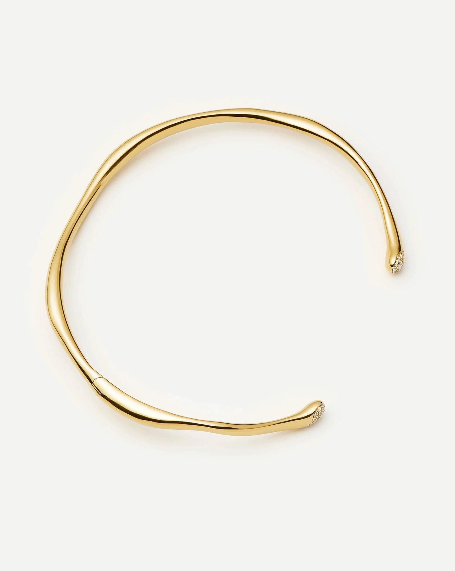 Molten Snow Torque Statement Necklace | 18k Gold Plated/Cubic Zirconia Necklaces Missoma 