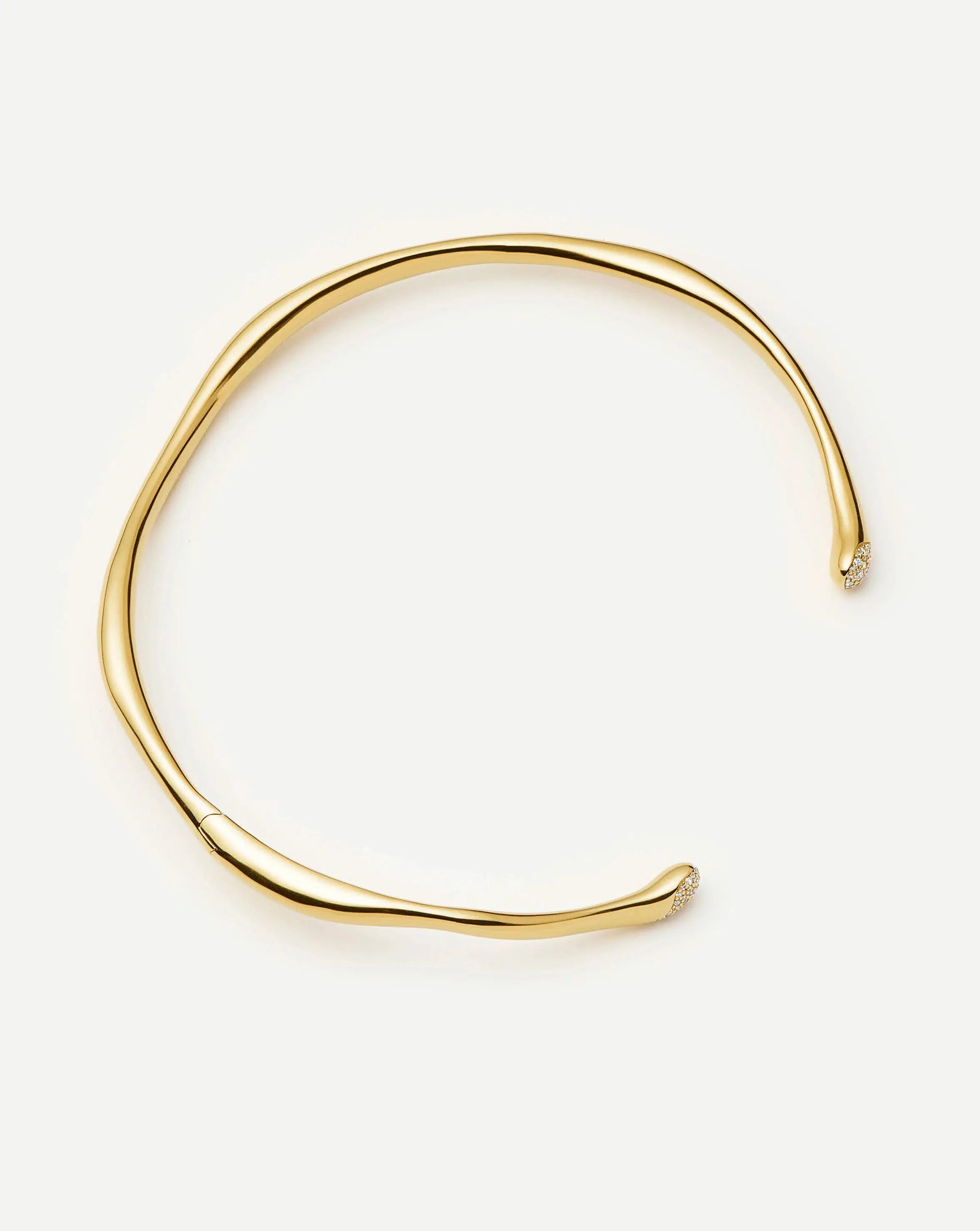 Molten Snow Torque Statement Necklace | 18k Gold Plated/Cubic Zirconia Necklaces Missoma 