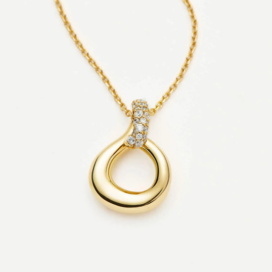 Molten Snow Twisted Pendant Necklace | 18k Gold Plated/Cubic Zirconia Necklaces Missoma 