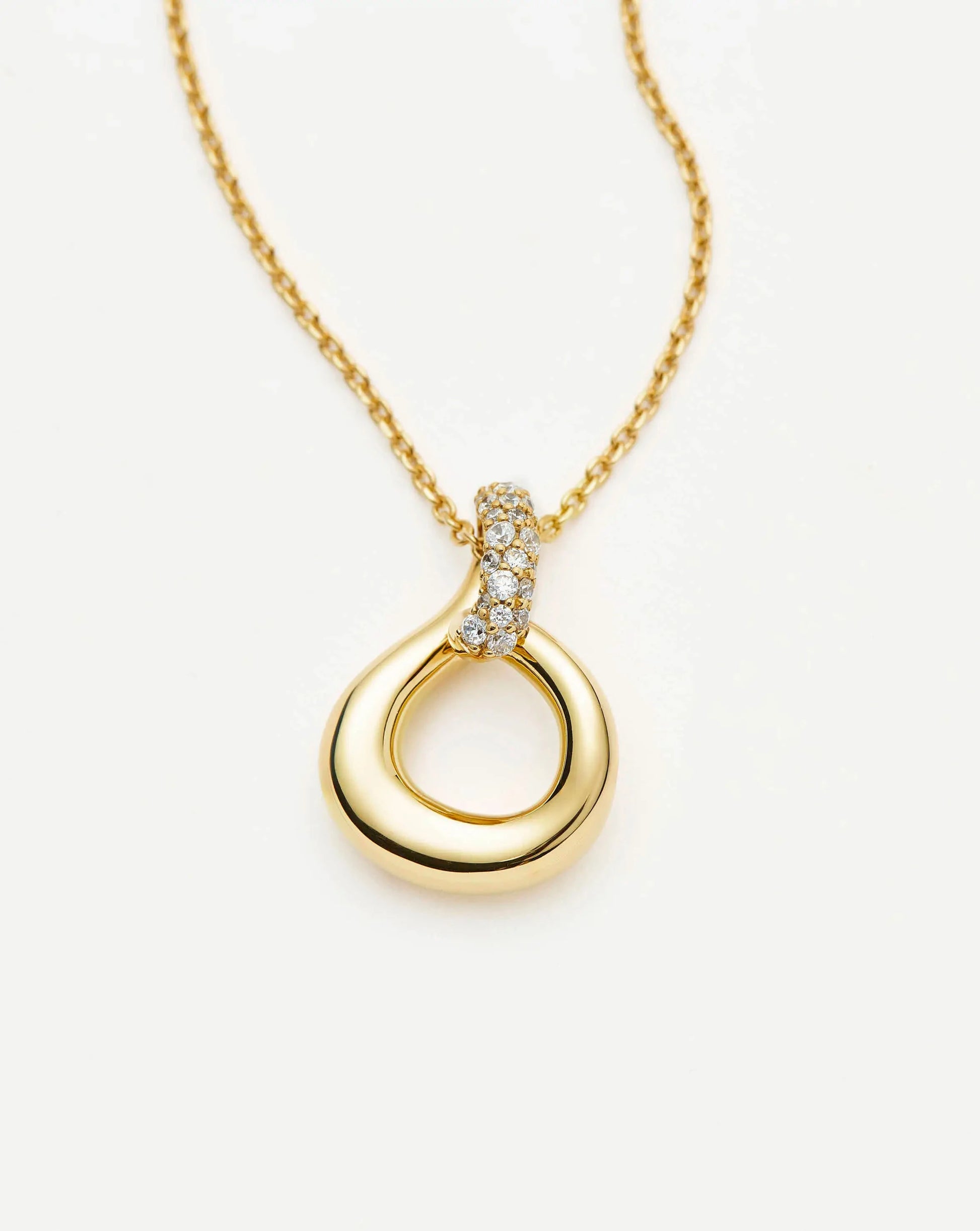 Molten Snow Twisted Pendant Necklace | 18k Gold Plated/Cubic Zirconia Necklaces Missoma 
