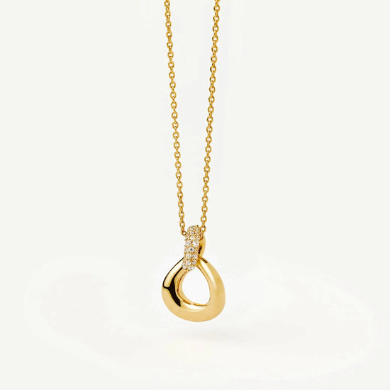 Molten Snow Twisted Pendant Necklace | 18k Gold Plated/Cubic Zirconia Necklaces Missoma 