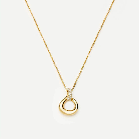 Molten Snow Twisted Pendant Necklace | 18k Gold Plated/Cubic Zirconia Necklaces Missoma 