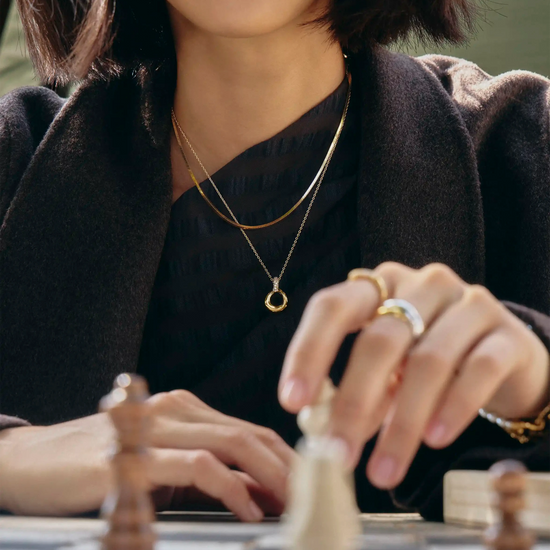 Molten Snow Twisted Pendant Necklace | 18k Gold Plated/Cubic Zirconia Necklaces Missoma 