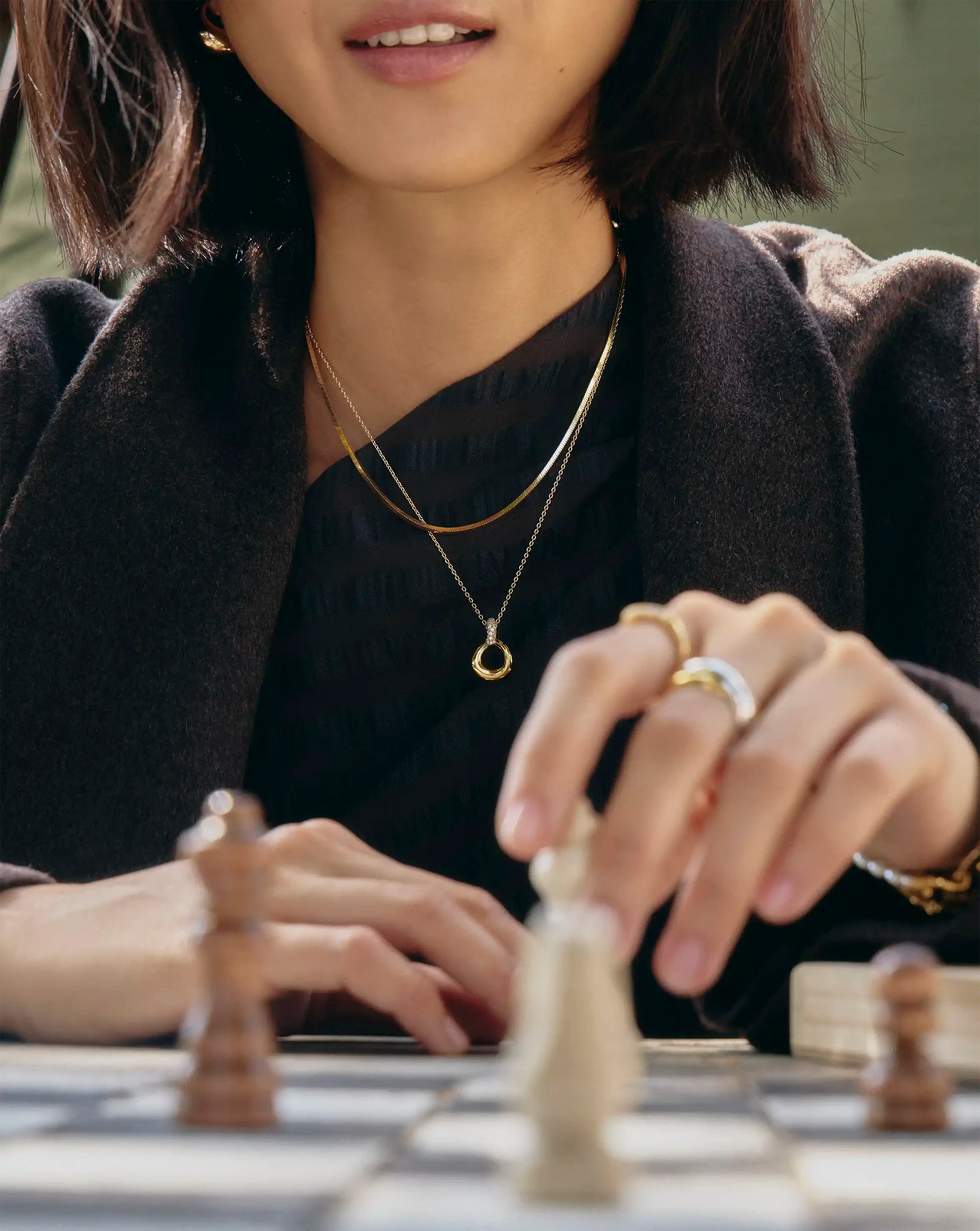 Molten Snow Twisted Pendant Necklace | 18k Gold Plated/Cubic Zirconia Necklaces Missoma 