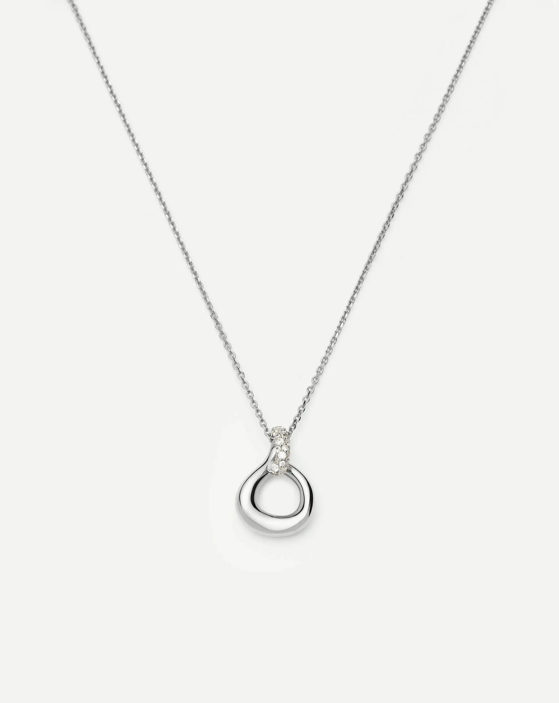 Molten Snow Twisted Pendant Necklace | Silver Plated/Cubic Zirconia Necklaces Missoma 
