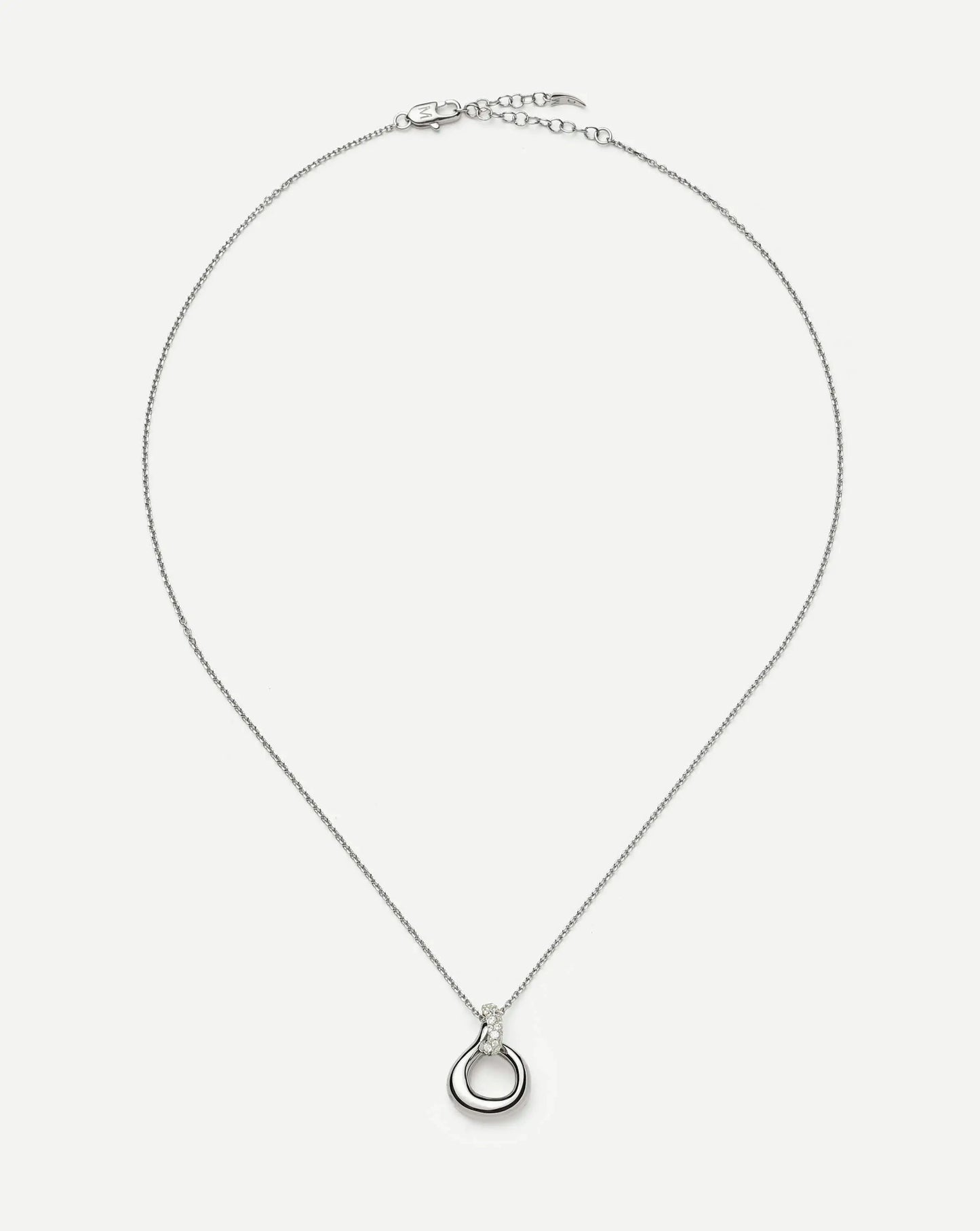 Molten Snow Twisted Pendant Necklace | Silver Plated/Cubic Zirconia Necklaces Missoma 