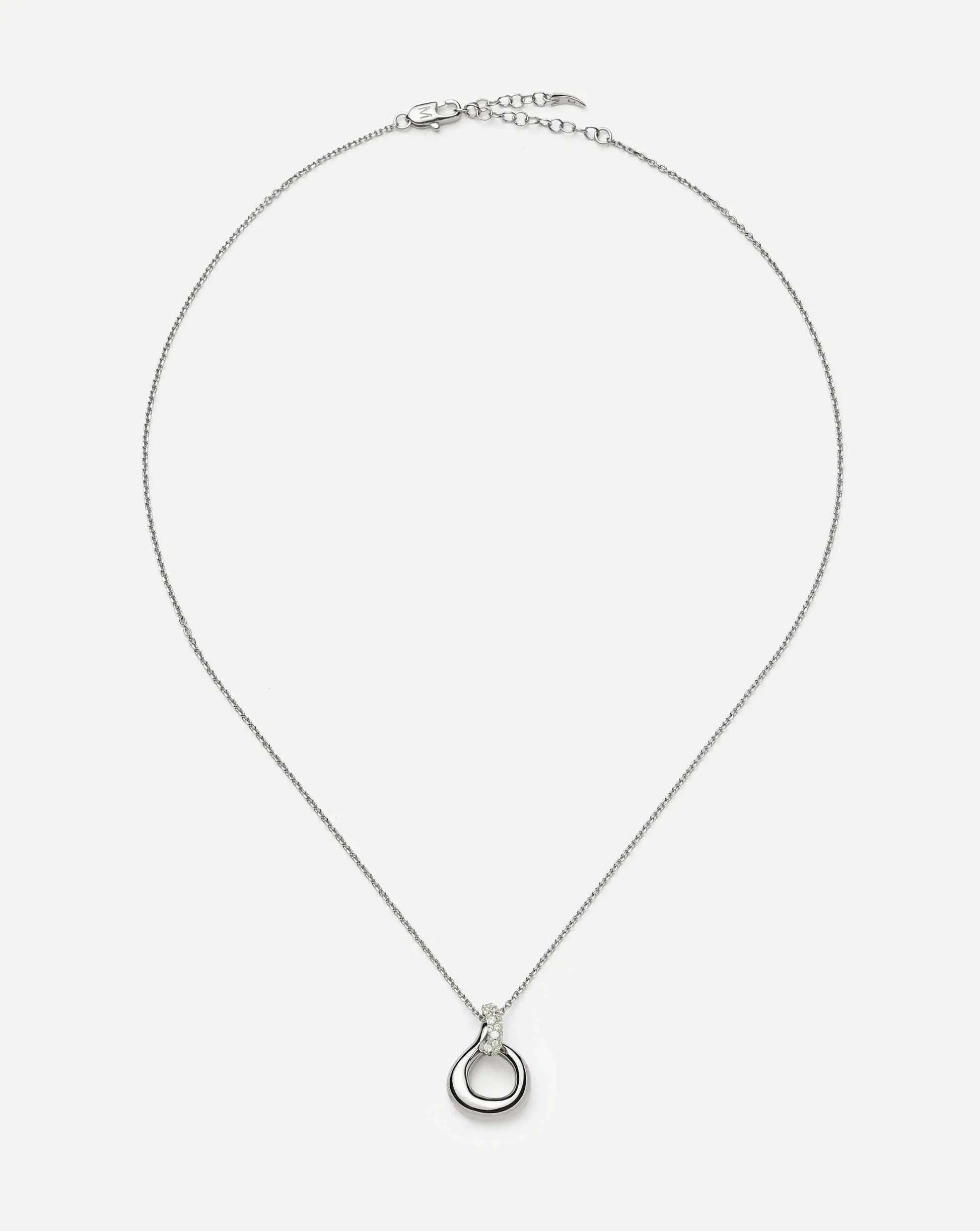 Molten Snow Twisted Pendant Necklace | Silver Plated/Cubic Zirconia Necklaces Missoma 