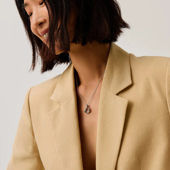 Molten Snow Twisted Pendant Necklace | Silver Plated/Cubic Zirconia Necklaces Missoma 