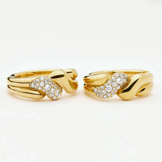 Molten Snow Twisted Small Hoop Earrings | 18k Gold Plated/Cubic Zirconia Earrings Missoma 