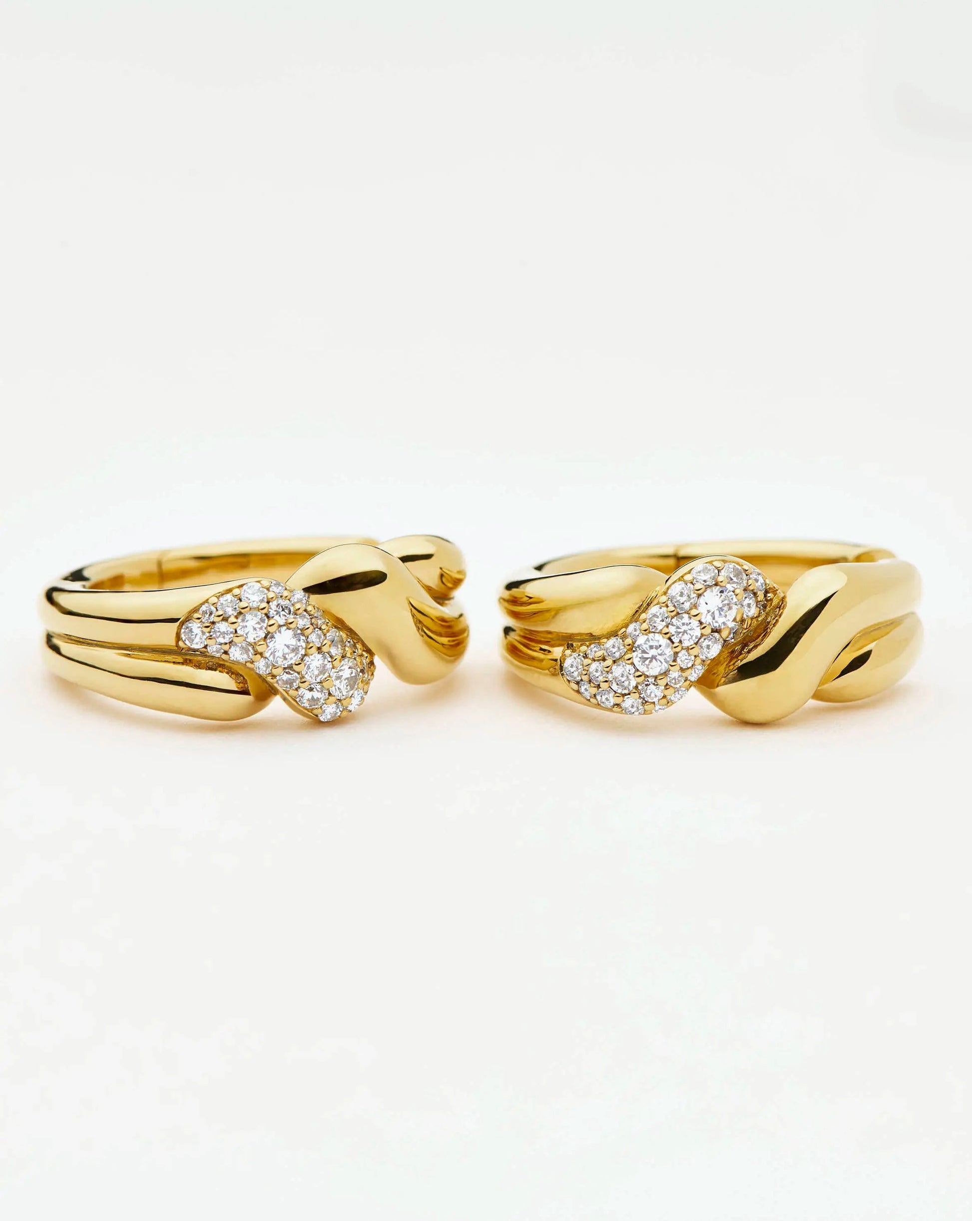 Molten Snow Twisted Small Hoop Earrings | 18k Gold Plated/Cubic Zirconia Earrings Missoma 