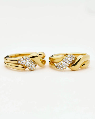 Molten Snow Twisted Small Hoop Earrings | 18k Gold Plated/Cubic Zirconia Earrings Missoma 