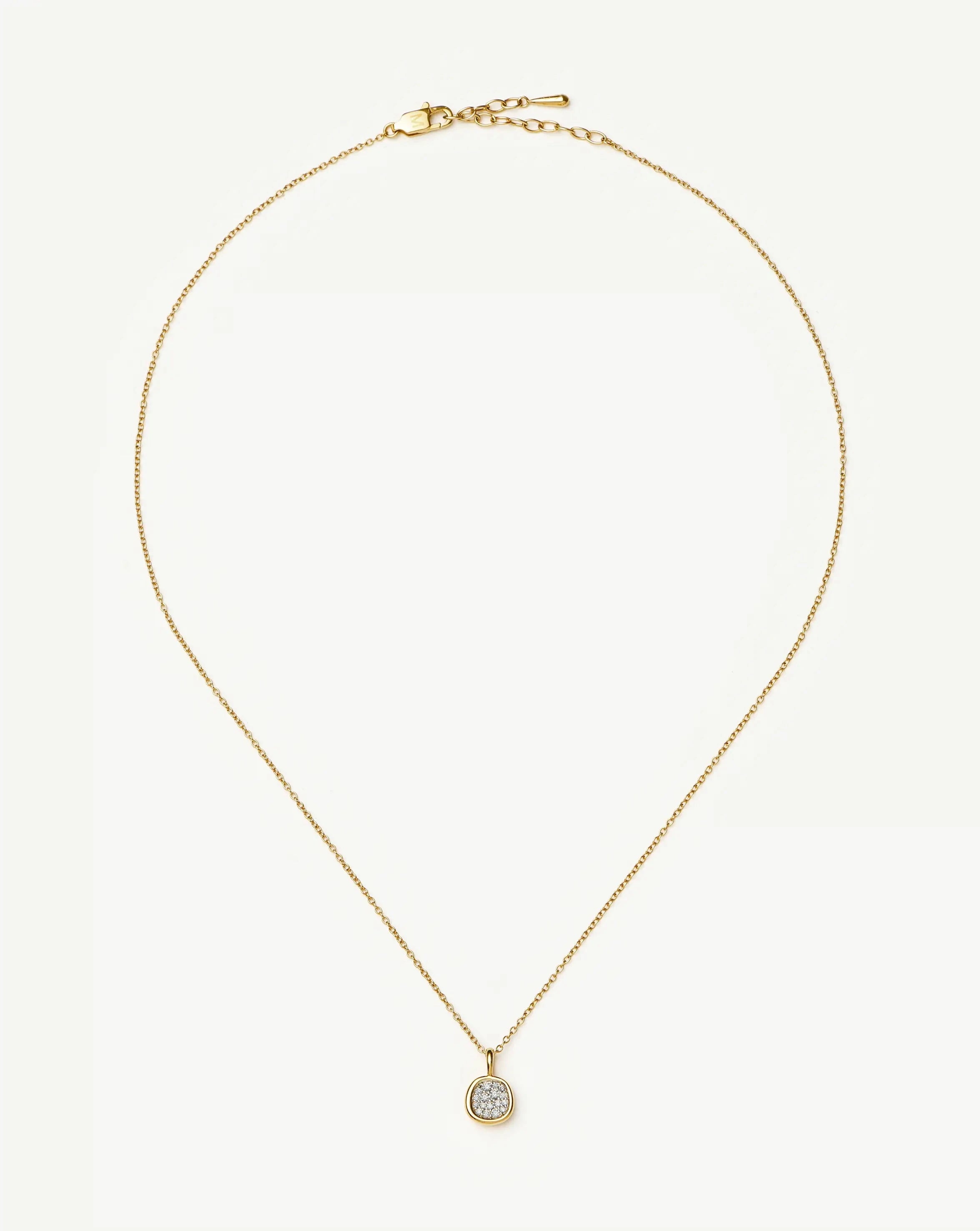 Molten Soft Square Pavé Pendant Necklace | 18k Gold Plated/Cubic Zirconia Necklaces Missoma 