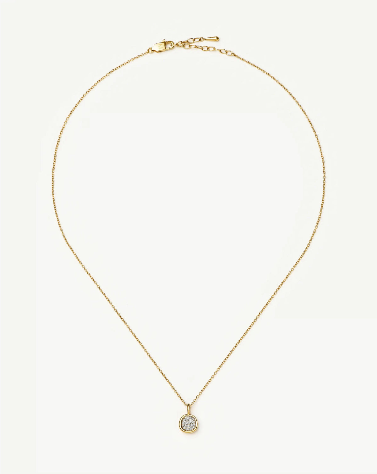 Molten Soft Square Pavé Pendant Necklace | 18k Gold Plated/Cubic Zirconia Necklaces Missoma 