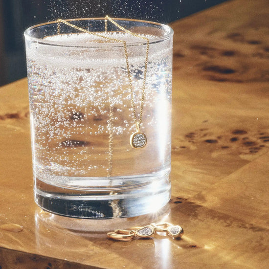 Molten Soft Square Pavé Pendant Necklace | 18k Gold Plated/Cubic Zirconia Necklaces Missoma 