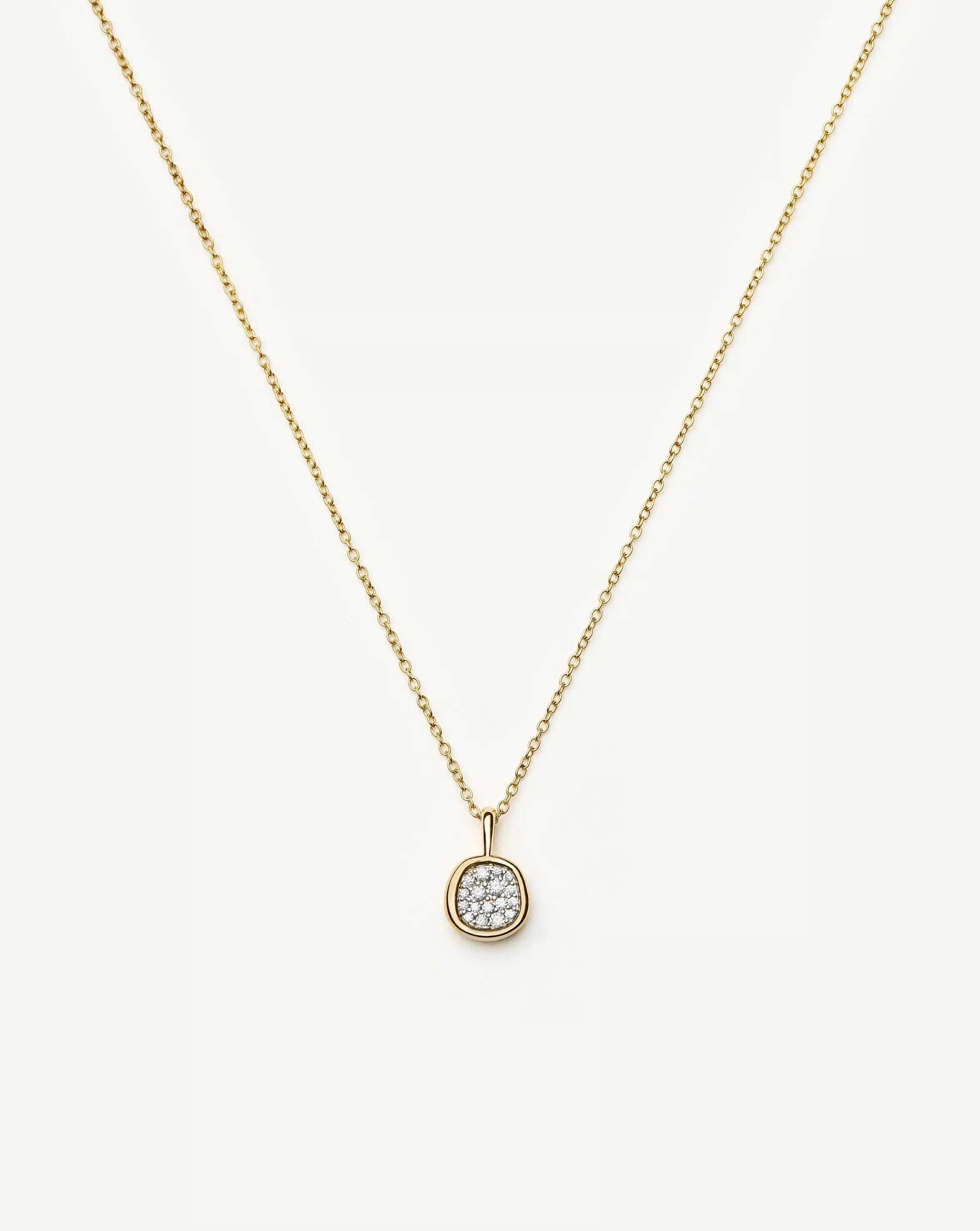 Molten Soft Square Pavé Pendant Necklace | 18k Gold Plated/Cubic Zirconia Necklaces Missoma 