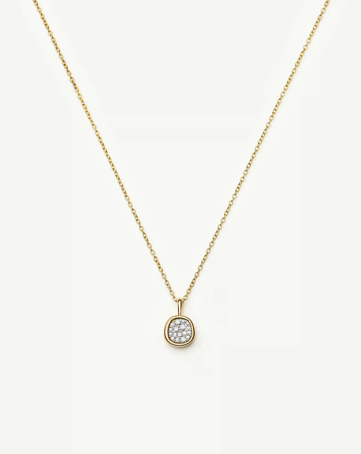 Molten Soft Square Pavé Pendant Necklace | 18k Gold Plated/Cubic Zirconia Necklaces Missoma 