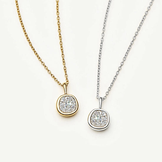 Molten Soft Square Pavé Pendant Necklace | 18k Gold Plated/Cubic Zirconia Necklaces Missoma 
