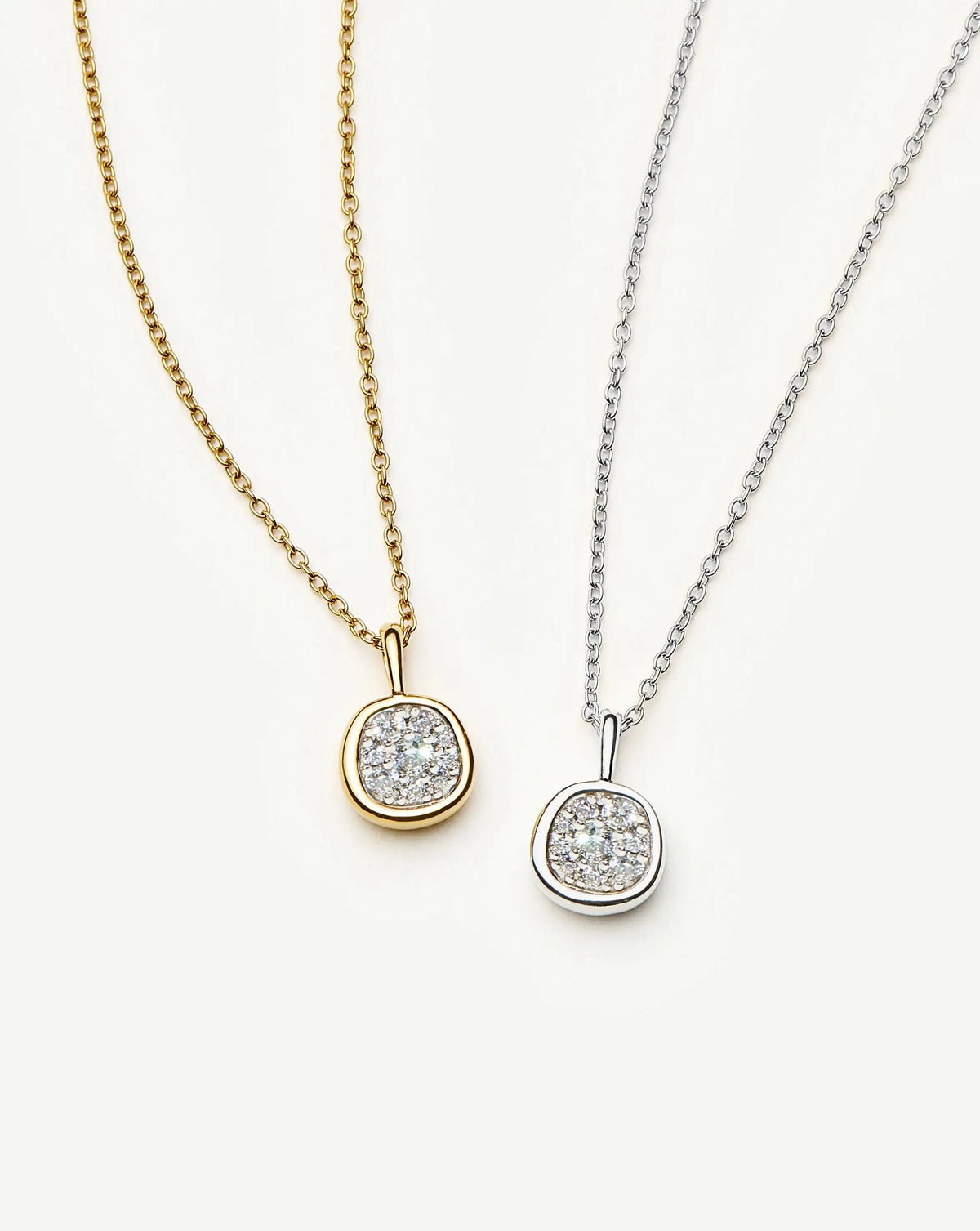 Molten Soft Square Pavé Pendant Necklace | 18k Gold Plated/Cubic Zirconia Necklaces Missoma 