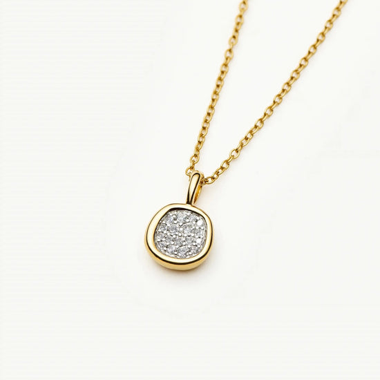 Molten Soft Square Pavé Pendant Necklace | 18k Gold Plated/Cubic Zirconia Necklaces Missoma 