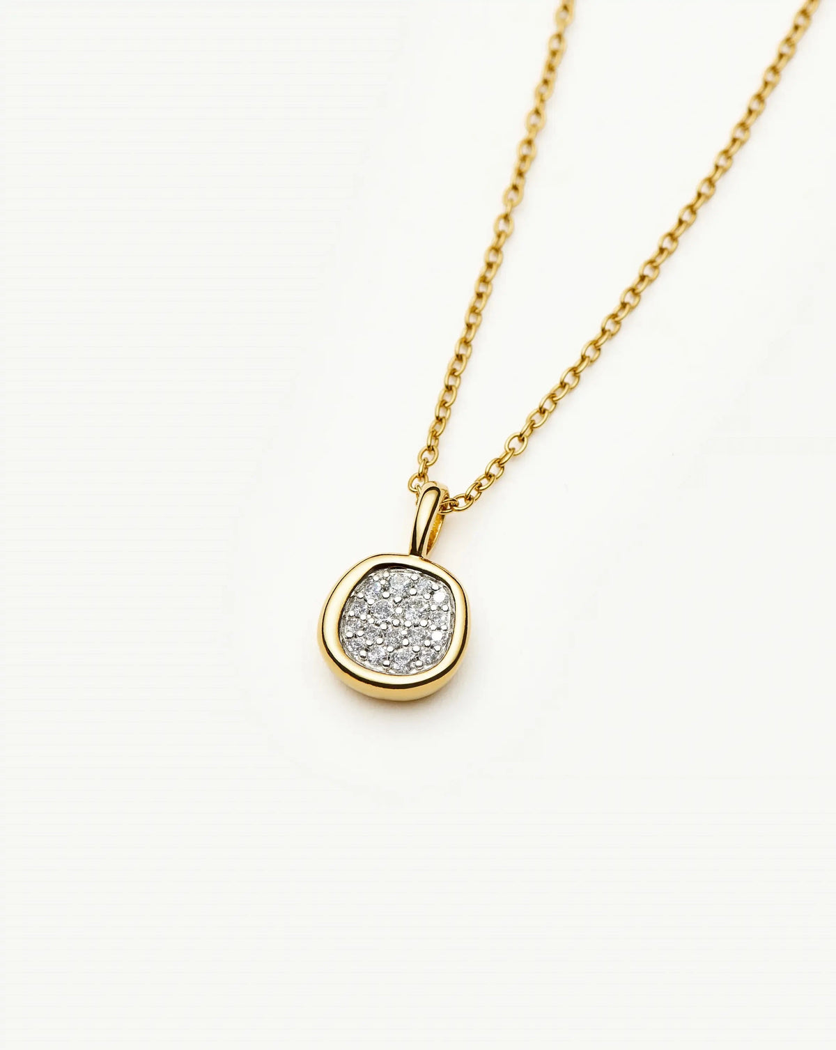 Molten Soft Square Pavé Pendant Necklace | 18k Gold Plated/Cubic Zirconia Necklaces Missoma 