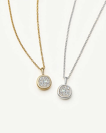 Molten Soft Square Pavé Pendant Necklace | Silver Plated/Cubic Zirconia Necklaces Missoma 