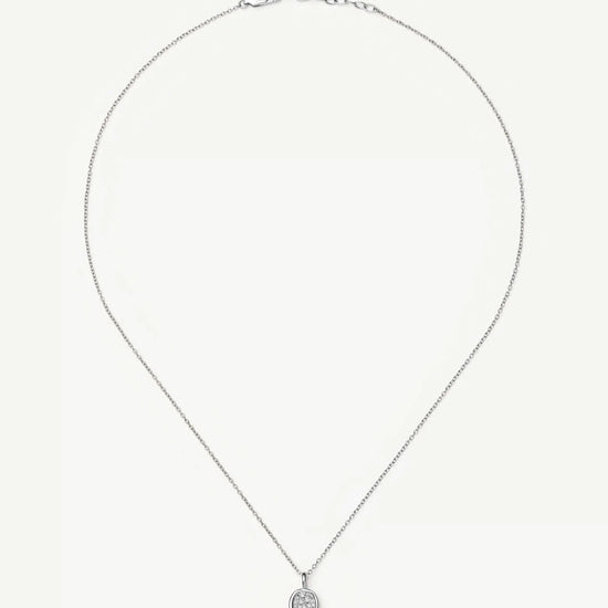 Molten Soft Square Pavé Pendant Necklace | Silver Plated/Cubic Zirconia Necklaces Missoma 