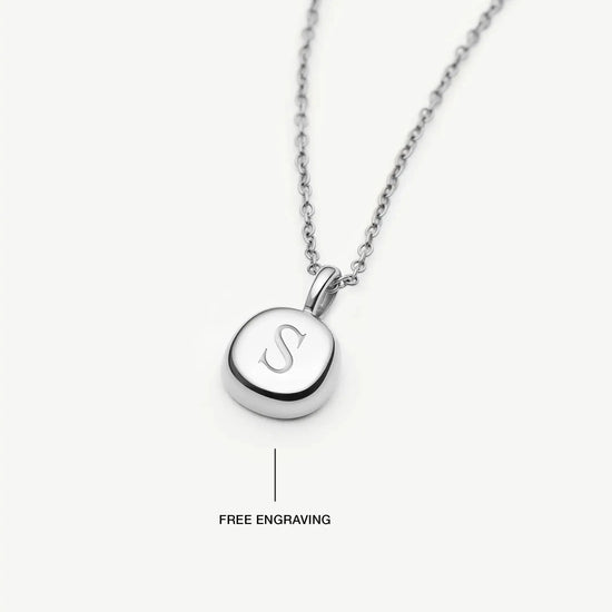 Molten Soft Square Pavé Pendant Necklace | Silver Plated/Cubic Zirconia Necklaces Missoma 
