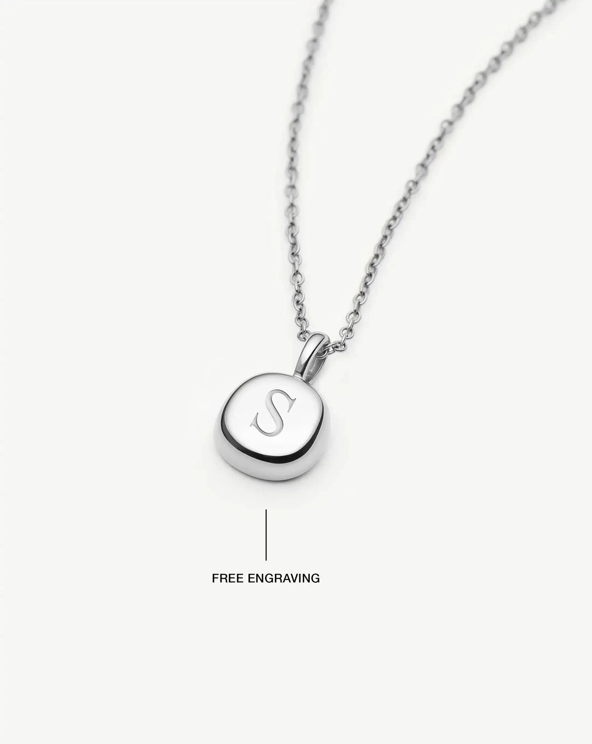 Molten Soft Square Pavé Pendant Necklace | Silver Plated/Cubic Zirconia Necklaces Missoma 