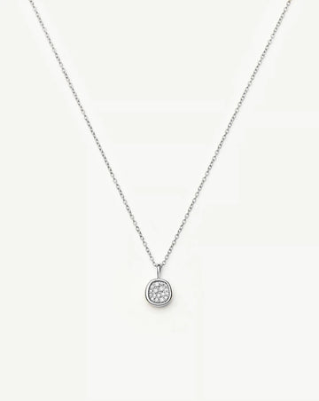 Molten Soft Square Pavé Pendant Necklace | Silver Plated/Cubic Zirconia Necklaces Missoma 