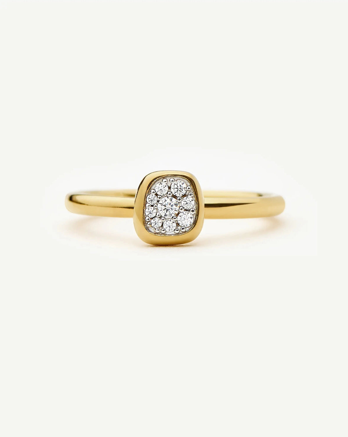 Molten Soft Square Pavé Ring | 18k Gold Plated/Cubic Zirconia Rings Missoma 