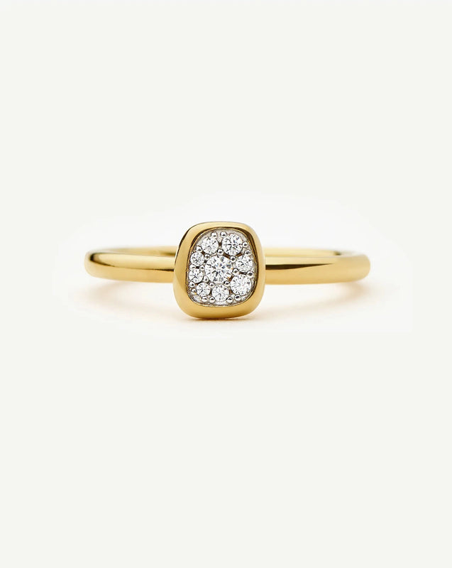 Molten Soft Square Pavé Ring
 | 18k Gold Plated/Cubic Zirconia