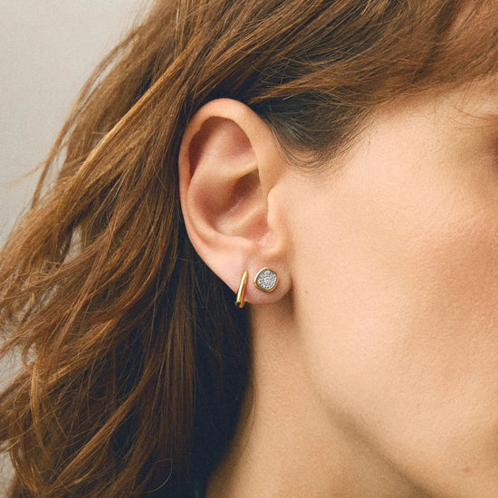 Molten Soft Square Pavé Stud Earrings | 18k Gold Plated/Cubic Zirconia Earrings Missoma 