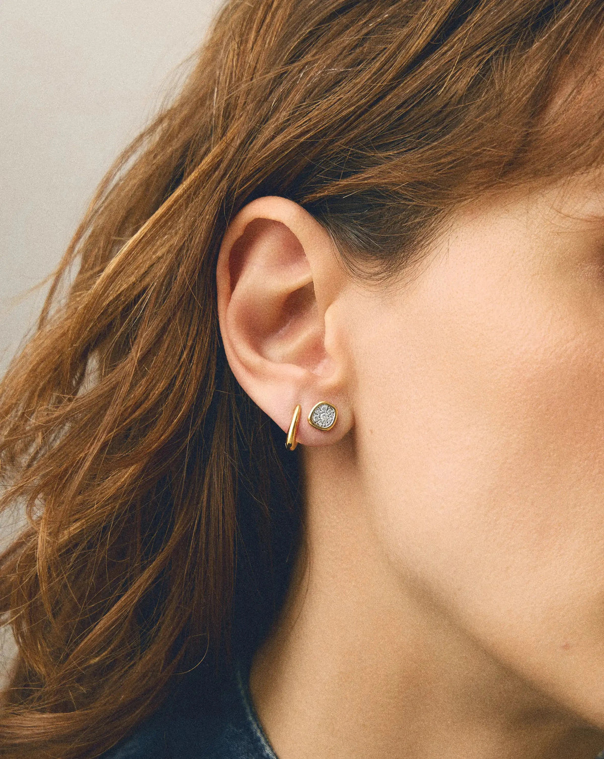 Molten Soft Square Pavé Stud Earrings | 18k Gold Plated/Cubic Zirconia Earrings Missoma 