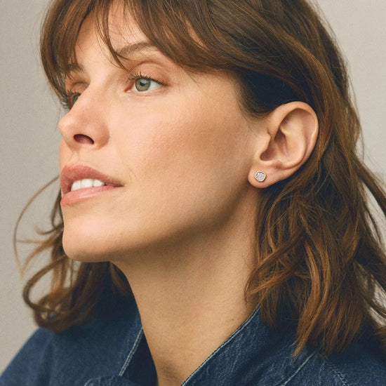 Molten Soft Square Pavé Stud Earrings | 18k Gold Plated/Cubic Zirconia Earrings Missoma 