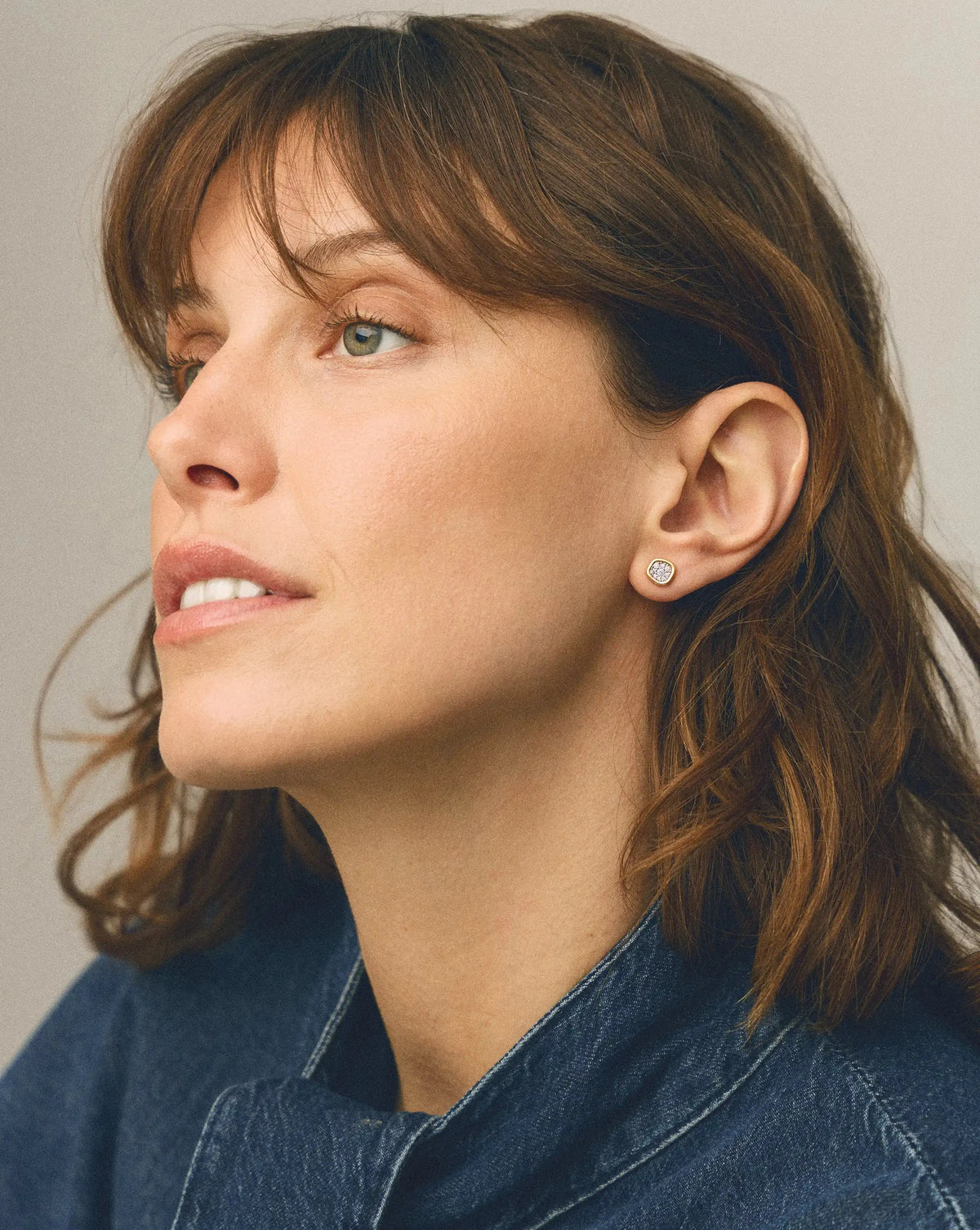 Molten Soft Square Pavé Stud Earrings | 18k Gold Plated/Cubic Zirconia Earrings Missoma 