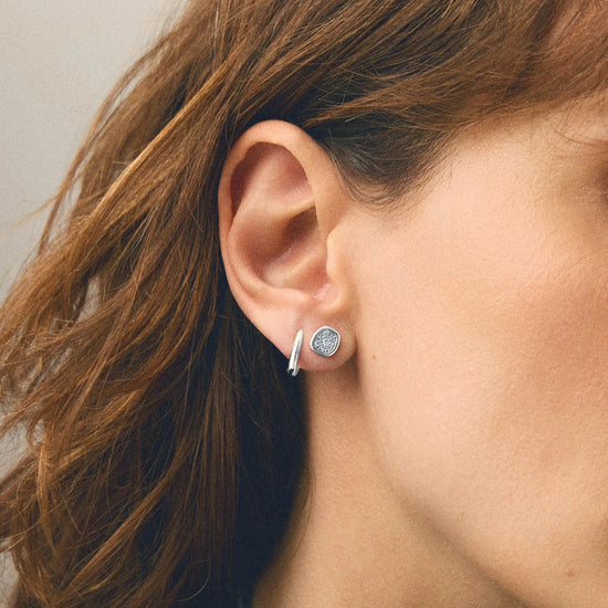 Molten Soft Square Pavé Stud Earrings | Silver Plated/Cubic Zirconia Earrings Missoma 