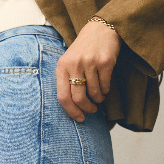 Molten Soft Square Ring | 18k Gold Plated/Cubic Zirconia Rings Missoma 