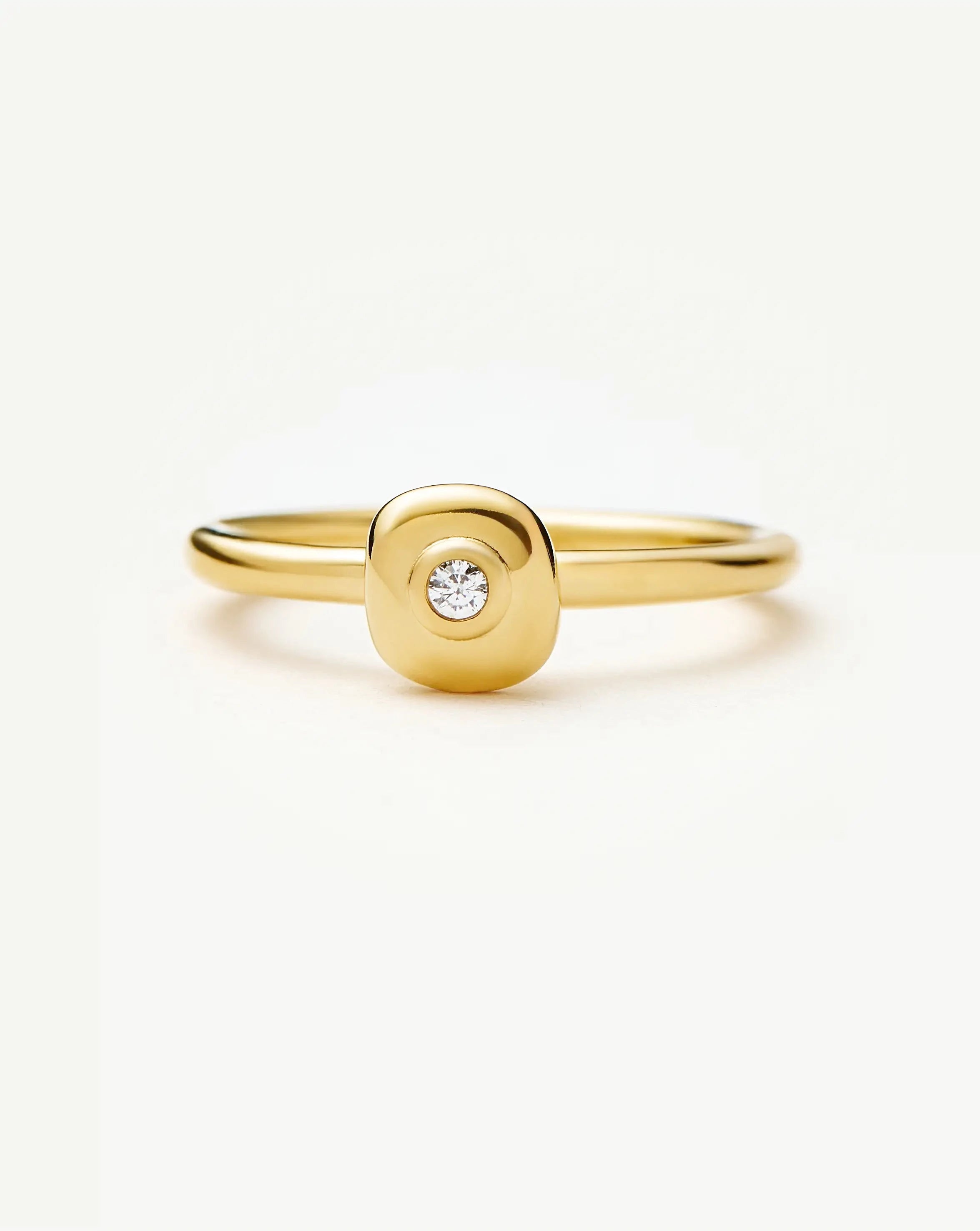 Molten Soft Square Ring | 18k Gold Plated/Cubic Zirconia Rings Missoma 