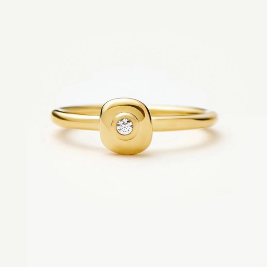 Molten Soft Square Ring | 18k Gold Plated/Cubic Zirconia Rings Missoma 