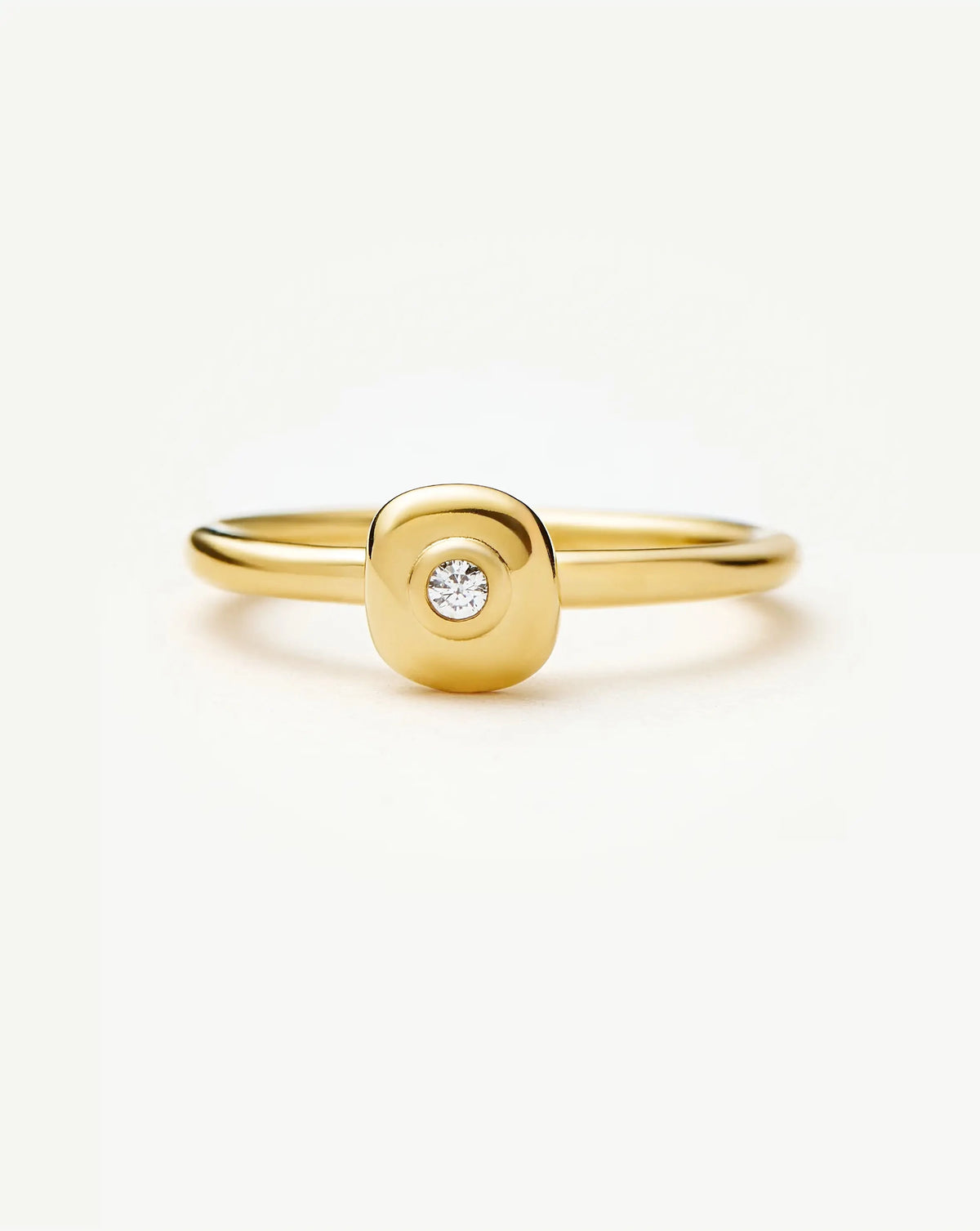 Molten Soft Square Ring | 18k Gold Plated/Cubic Zirconia Rings Missoma 